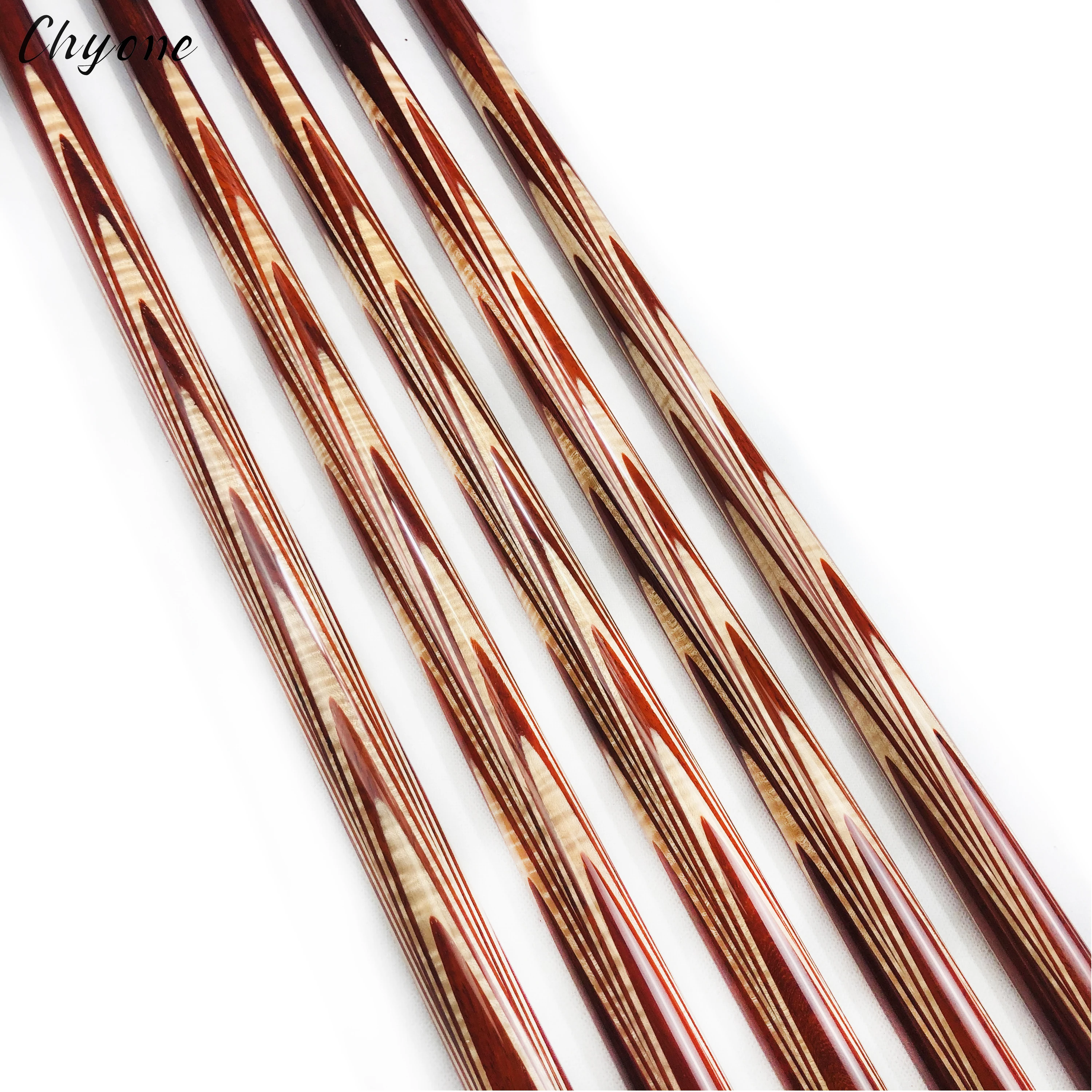3 cushion Carom cue Chyone custom curly rainbow butter fly  inlay pool cue 1/2 radial joint billiard cue