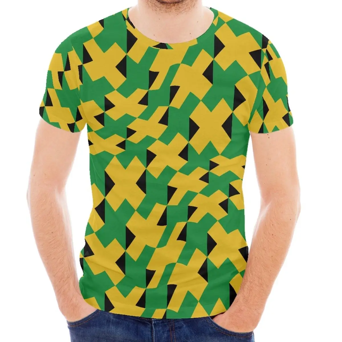 Sublimation T Shirt Drop Shipping Products 2023 Luxury Jamaican Flag Designer Men Clothing High Quality Comfort Polyester Tops