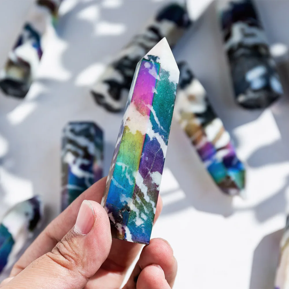 Natural Feng Shui Healing Folk Crafts Gemstone Wand Crystal Quartz angel aura jasper crystal quartz Point