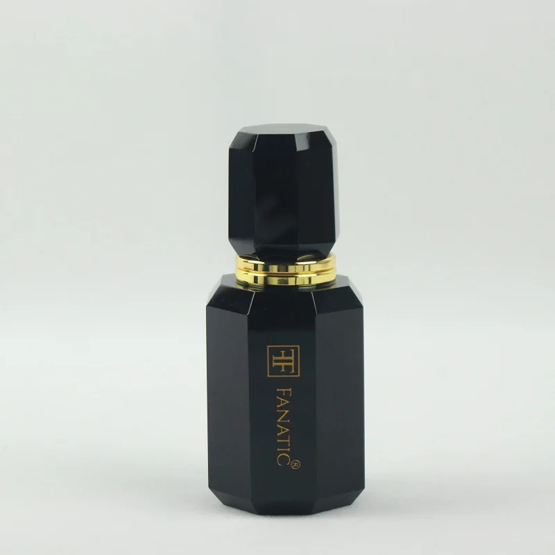 Top Grade Black Perfume Essential Oil Crystal Bottles India Attar Bottle With Logo Custom