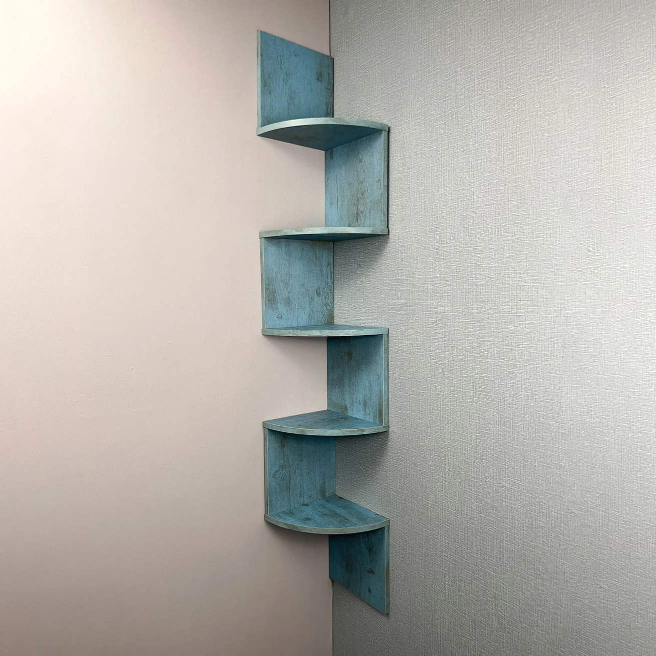 Wholesale New Retro green Floating Book Flower Shelves Wall Mount Wooden Hanging Ledge Corner Storage Shelf