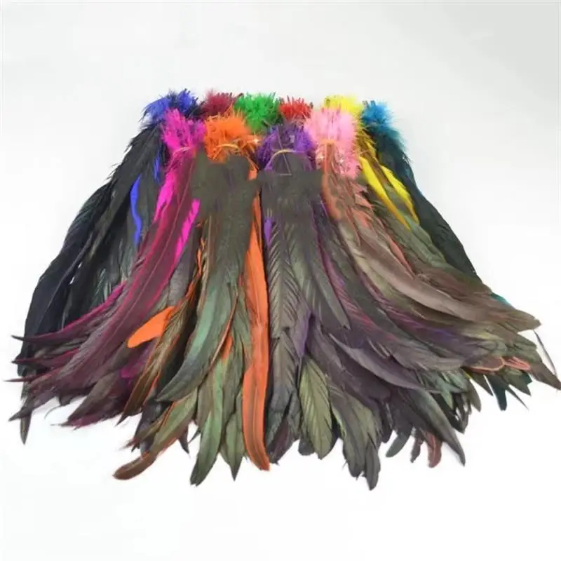 Wholesale 20-25cm color dyed cock rooster tail feather DIY clothing decoration accessories feathers