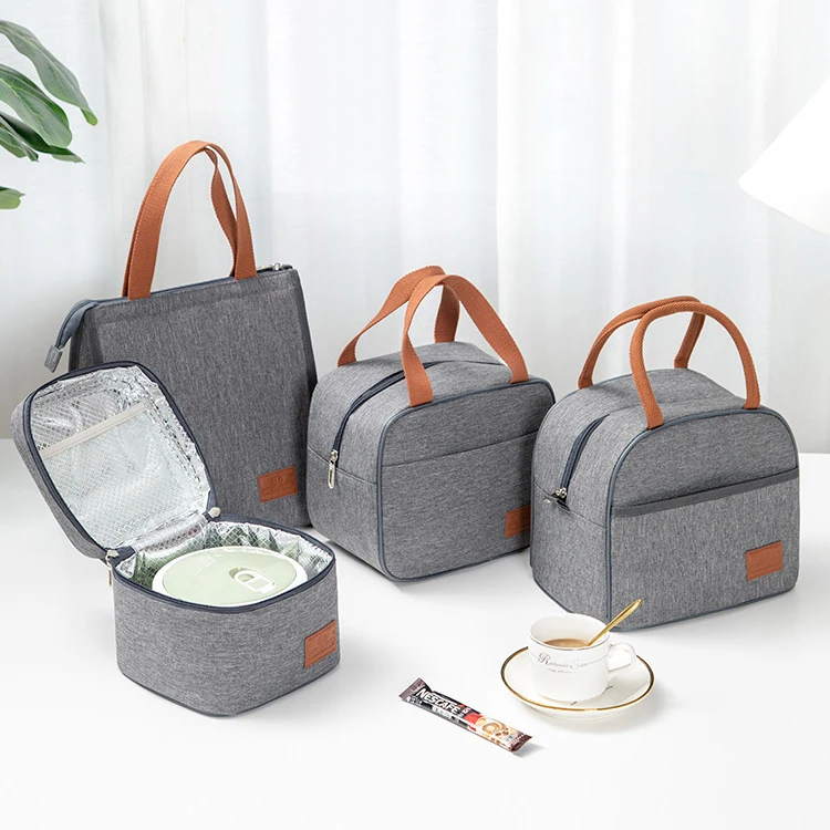 custom 12 styles Lunch box bento bag 600D Oxford 5mm Foam School Office Travel Thermal Insulated Lunch Bag for kids women