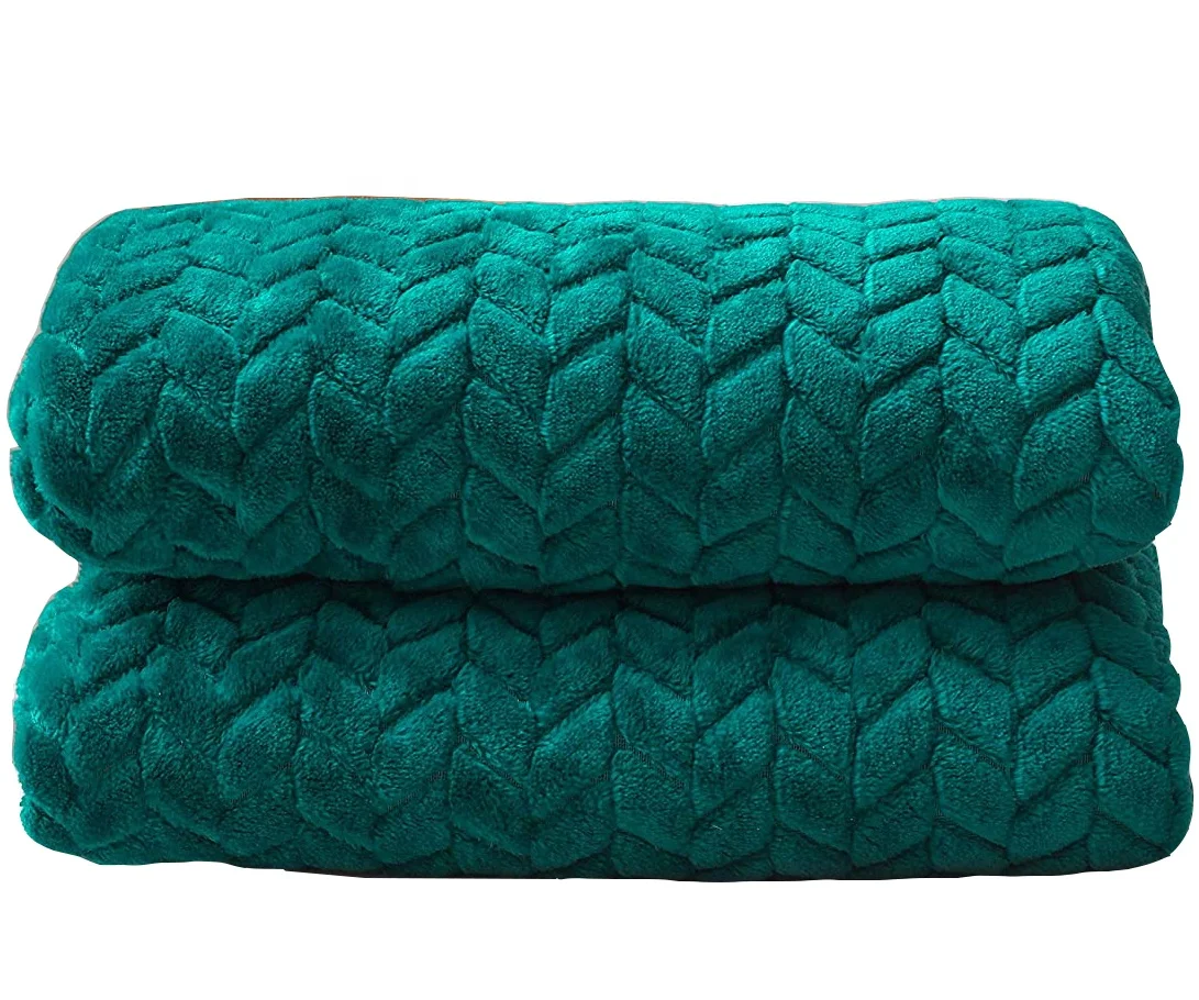cheap factory supply custom wholesale chevron texture Jacquard Embossed polyester microfiber coral flannel fleece blanket throws