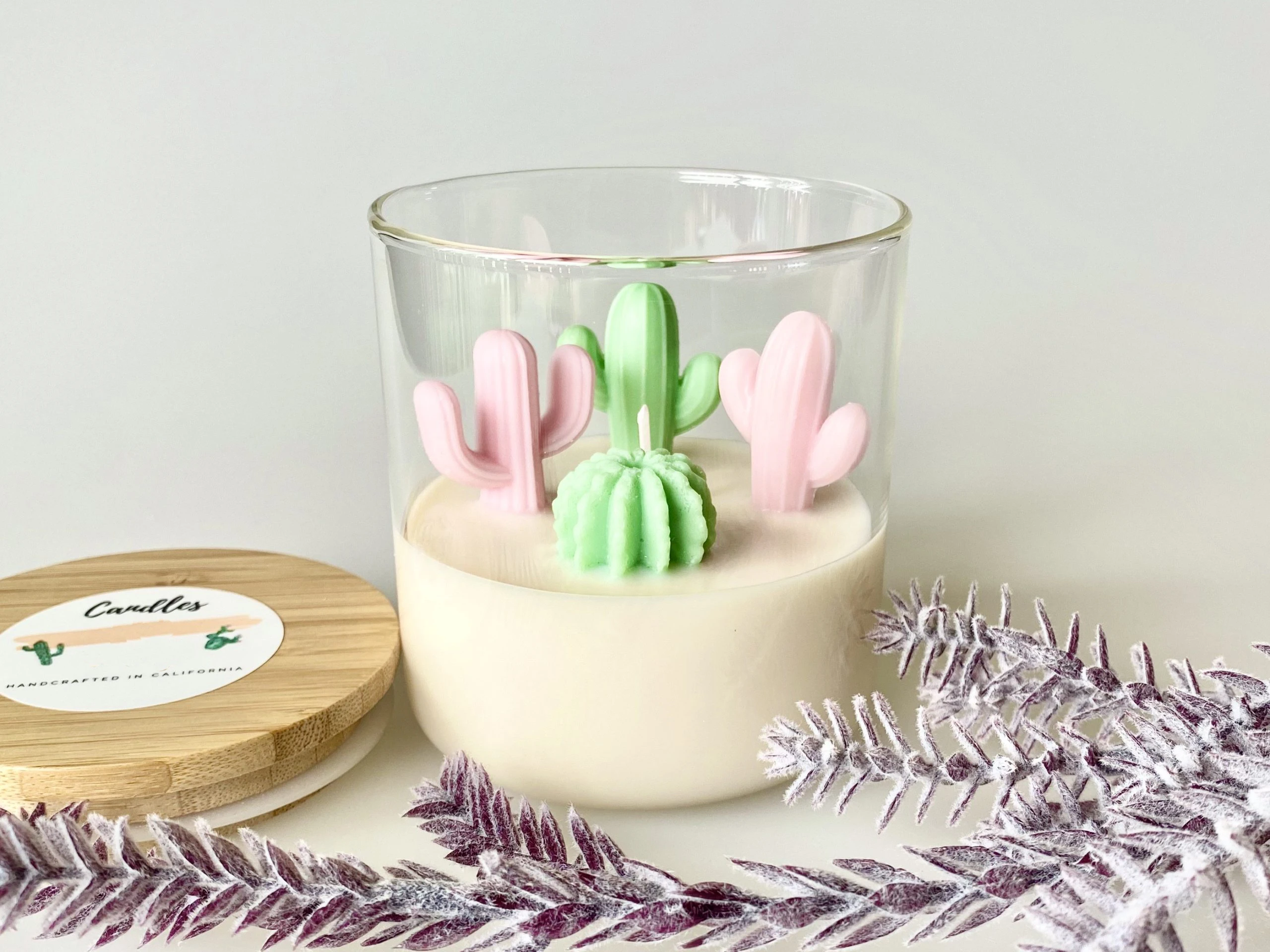 Natural organic handmade soybean candles lovely small plant shaped scented candles