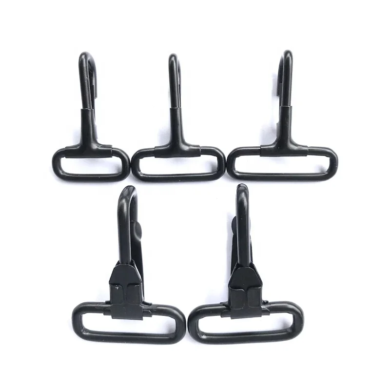 Wholesale Bag Luggage Accessories Metal Black Square End Snap Hook For 38mm Webbing Strap for Handbag