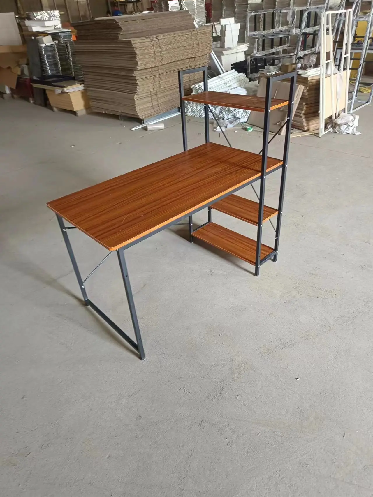 Best Selling Computer Desk for PC Laptop With Bookshelves Melamine Top for Home Office