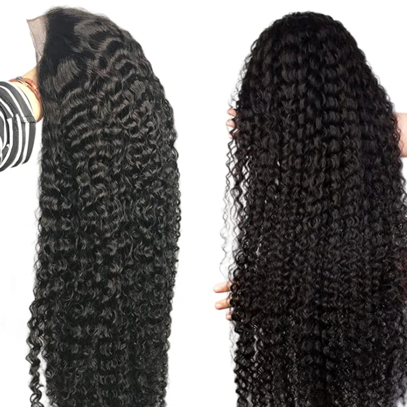 deep wave 2023 180% density Brazilian Hair Virgin Human Hair Full Lace Wigs 28 inch lace front wig 13x4 curly
