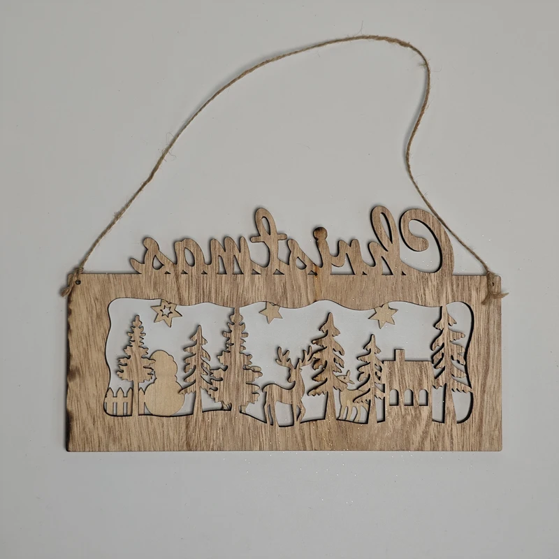 Maple Crafted 3D DIY Wooden Christmas Decorations Painted Stand for Festive Atmosphere Enhancement Wall Signs & Wood Crafts