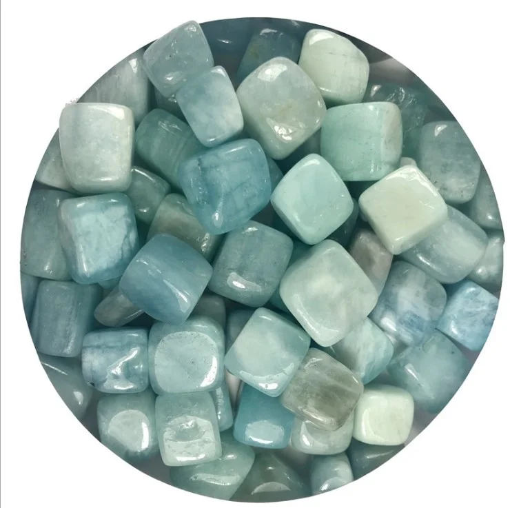 Wholesale natural aquamarine crystal healing tumbled stone aquamarine cubes