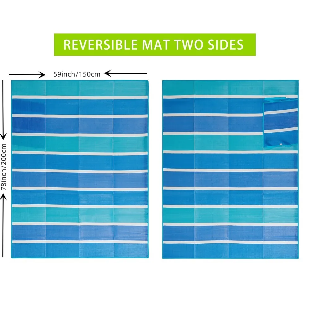 Beach mat PP pipe woven plastic beach rug portable folding portable outdoor picnic  mat