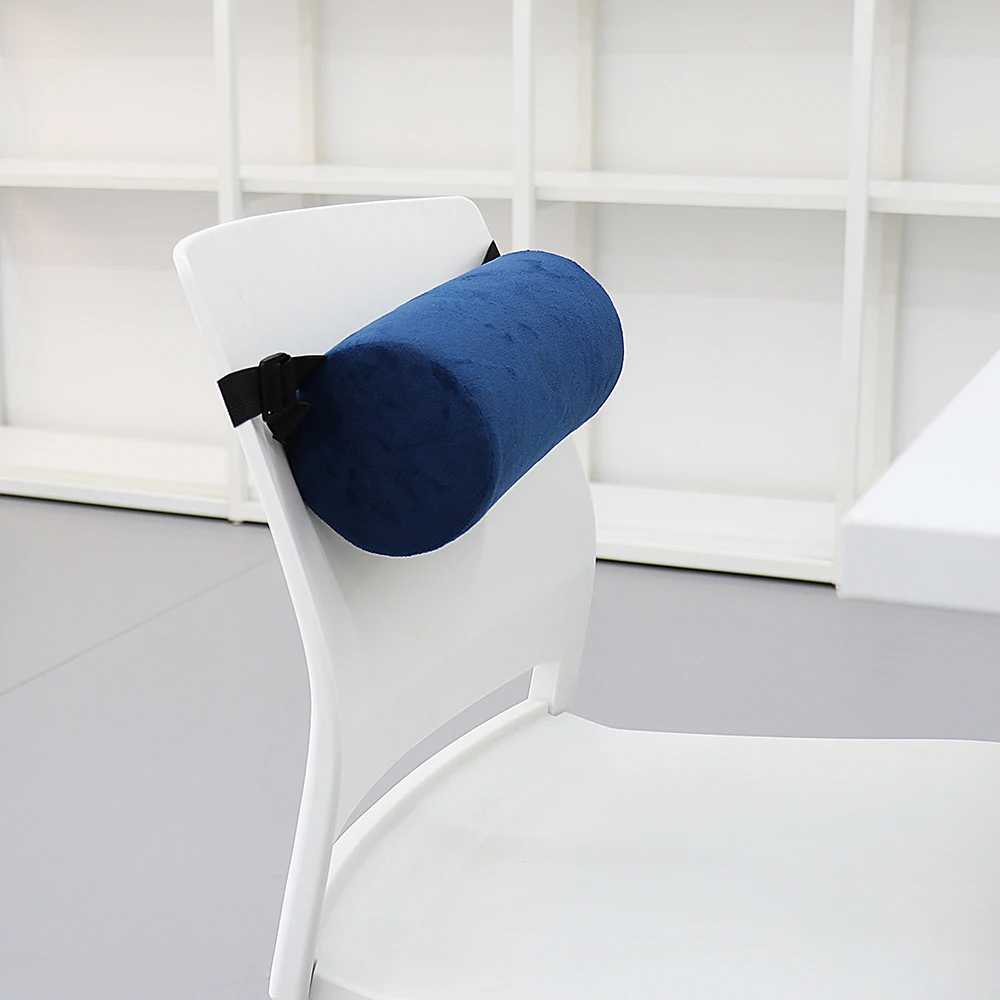 Lumbar Back Support Pillow Roll Cushion Memory Foam Lower Sciatica Pain Relief Backrest for Office Chair