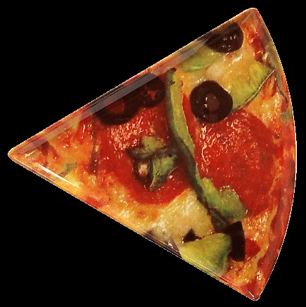 Light weight high performance triangle shaped pizza plate with custom design melamine snack plate