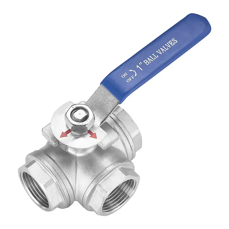 1000wog L Port Cf8m Stainless Steel 304 Ss316 Screw End Cf8 3way Long Handle ball valve ball 3way ball valve