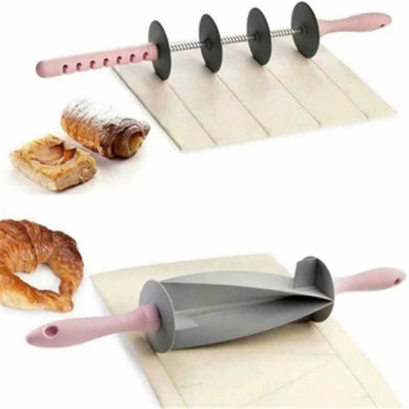 Plastic cake croissant bread wheel knife baking tool kitchen non-stick cutter cake dough rolling pin