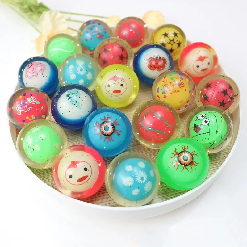 Wholesale Custom Light Up Bouncy Balls Toy Vending Machine High Bouncy Elastic Ball Rubber Light Up Customized Led Bouncing Ball