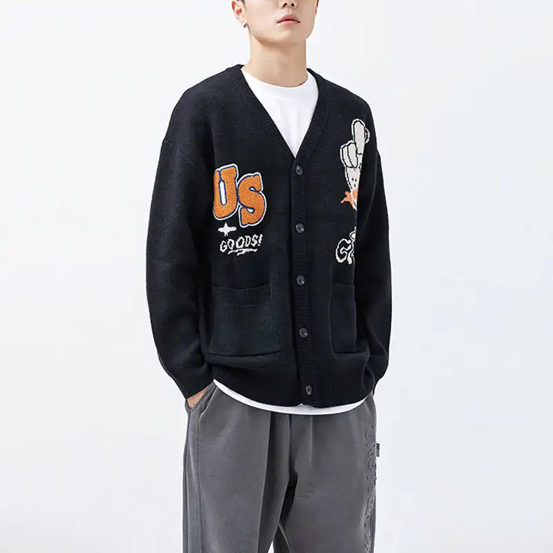 Nanteng Custom Factory Winter Fashion Design Long Sleeve Designer Knitwear Men Cardigan Sweater