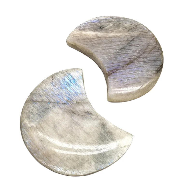New arrival  Wholesale Natural high quality flash White Moonstone moon shiny polished big  moonstone crystal moon For decoration