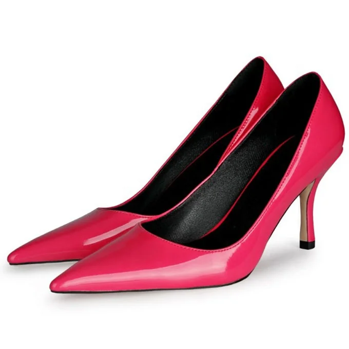 Candy Color Women Thin Heel Dress Shoes Fashion Design Slip On Pointed Toe Concise Office Lady Shoes Big Size 45