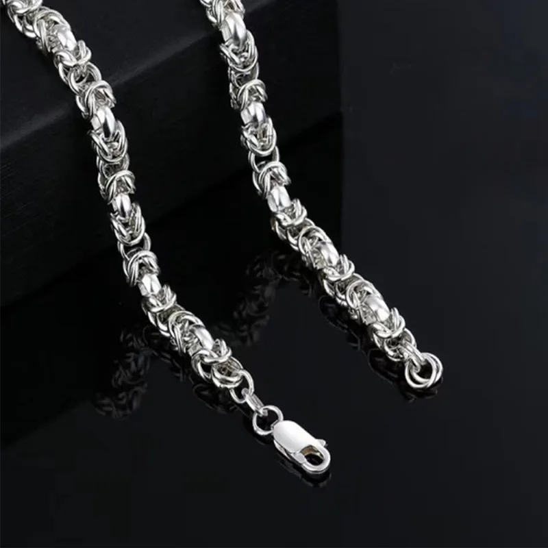 925 Sterling Silver Italian Byzantine Chain Bolo Necklaces Adjustable Chains Braceletjewelry For Women Men
