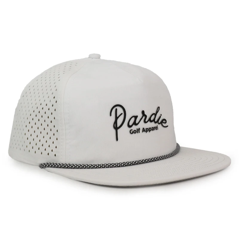 HS16 men custom pvc rubber patch logo cap veracap plain blank waterproof hat laser cut hole rope hat snapback caps