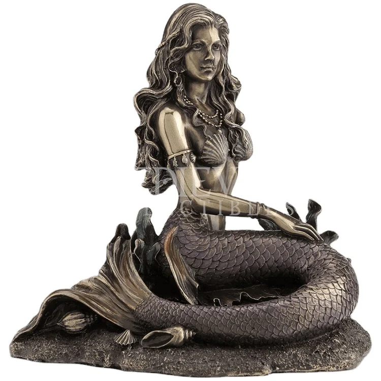 Индивидуальная абстрактная большая наружная бронзовая женская статуя русалки в натуральную величину