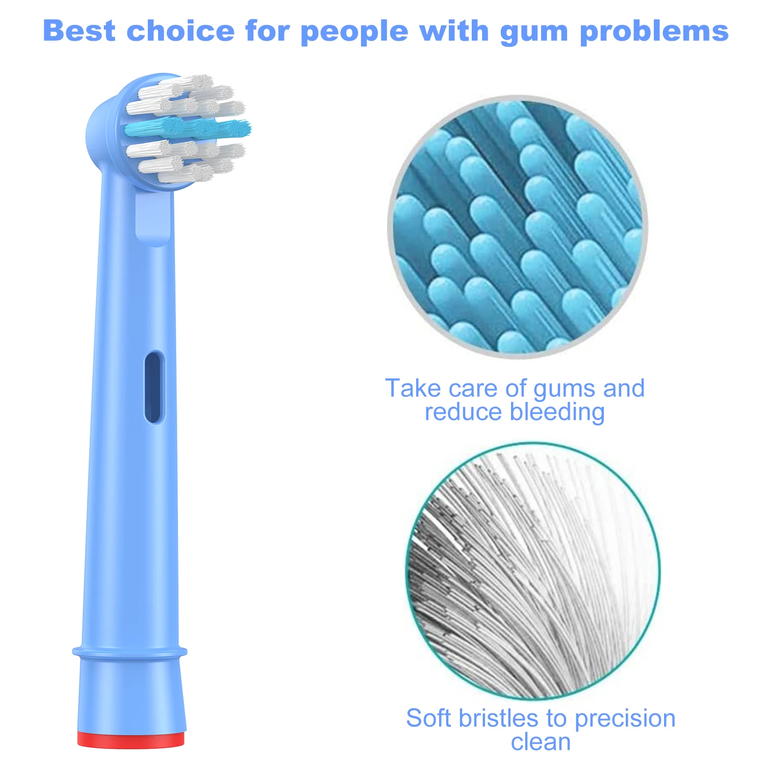 Soft Bristles Oral Compatible Replacement Kids Toothbrush Heads by Colourful Pack of 4 Brushes