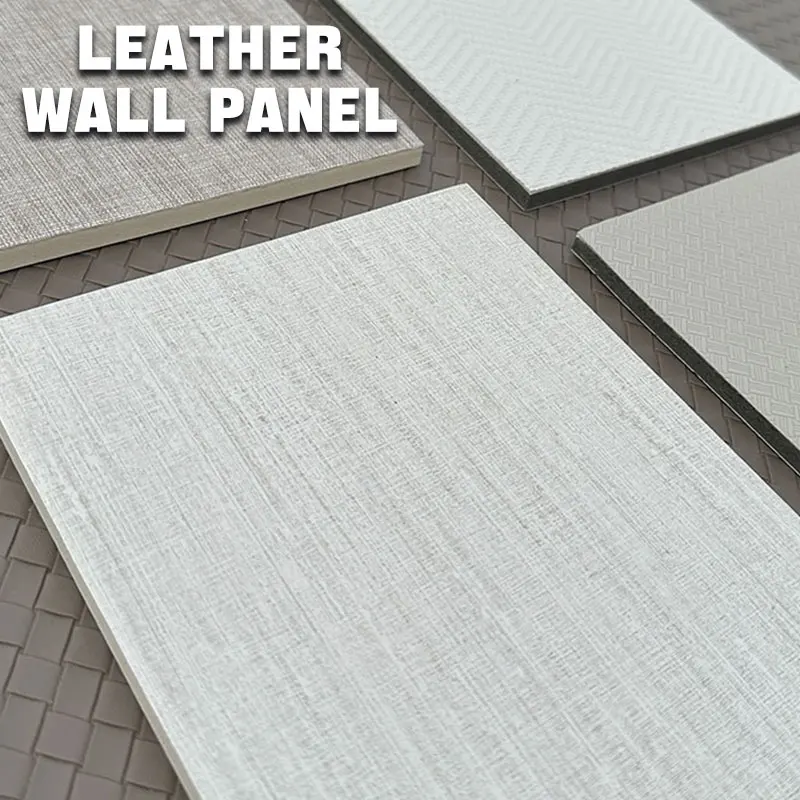 Modern 3D Leather PVC Wall Panel Carbon Gold Deco for Hotel Interior Fireproof 3D Leather Board