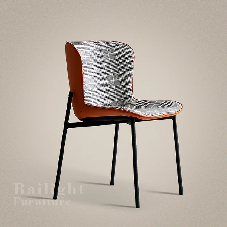 Scandinavia Design Dining Room Furniture Modern Restaurant Brown Leather Dinning Chair