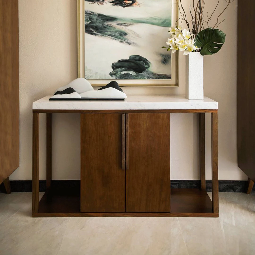 HS-CO1 Custom made modern design metal hotel lobby furniture console coffee side table