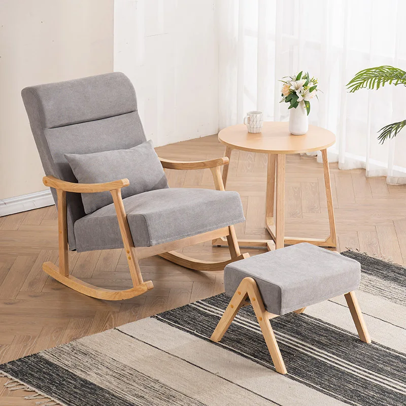 Comfortable Hotel Furniture Leisure Recliner Relaxing Single Seat Sofa Living Room Wood Chairs
