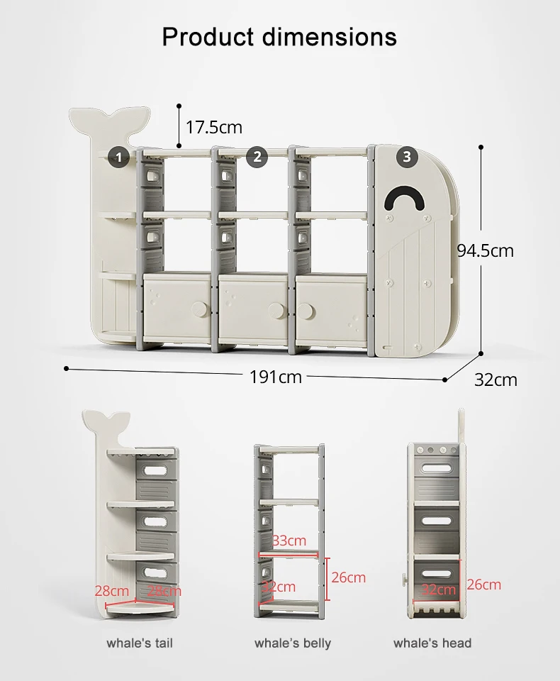 Plastic Cupboard Toys Storage Kids Book Shelf Clothes Children Cabinets