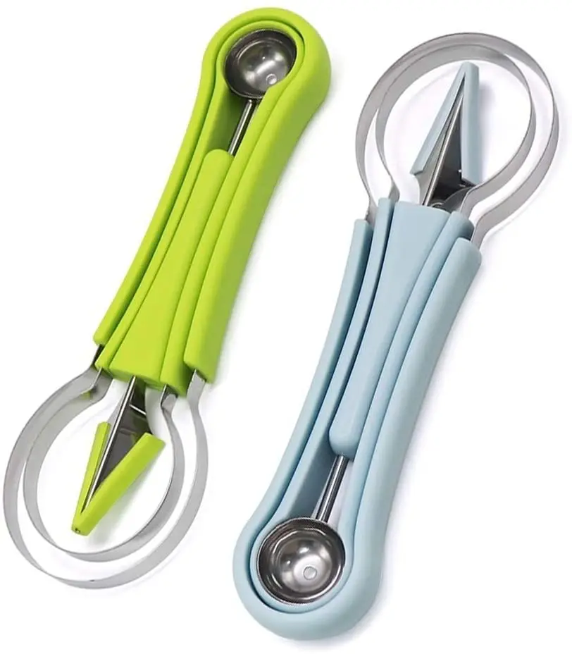 Melon Baller Scoop 4 In 1 Stainless Steel Watermelon Cutter Fruit Carving Tools Set for Fruit Slicer Dig Pulp Separator