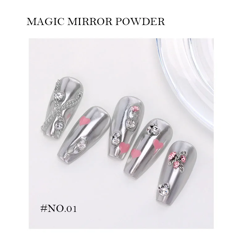 New Arrivals Wholesale Private Label Magic Mirror Powder Solid Mirror Powder For Nail Art 2023 Newest 9 Colors Free Sample