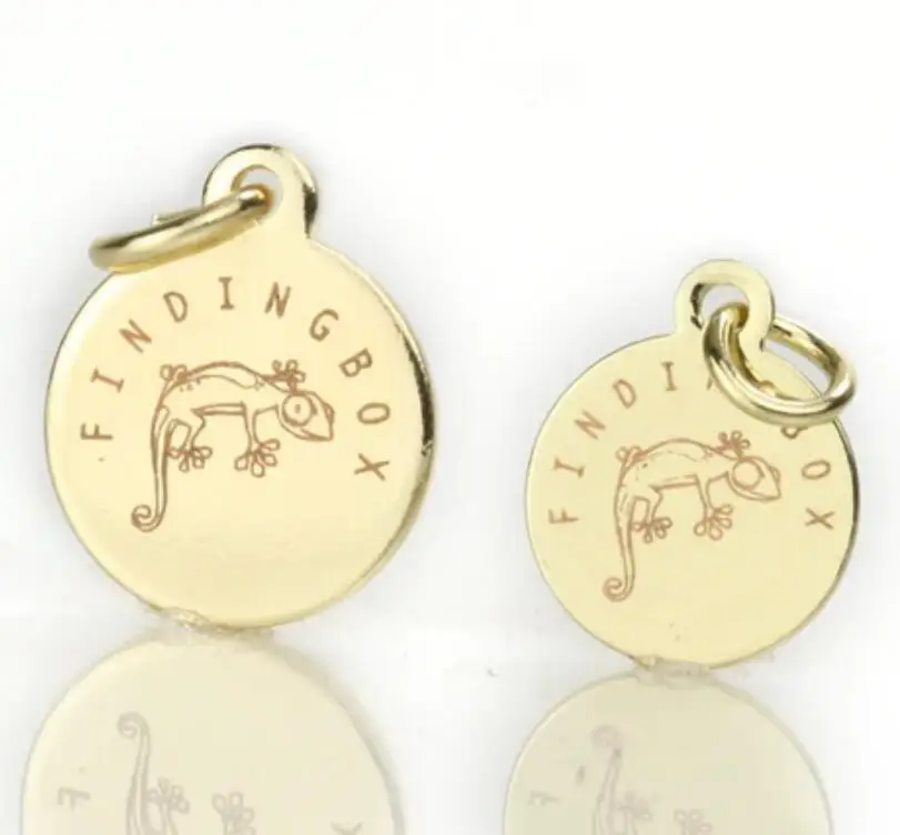 Custom Metal jewelry stamping blanks Logo Laser Engraved on Round Disc charm pendant