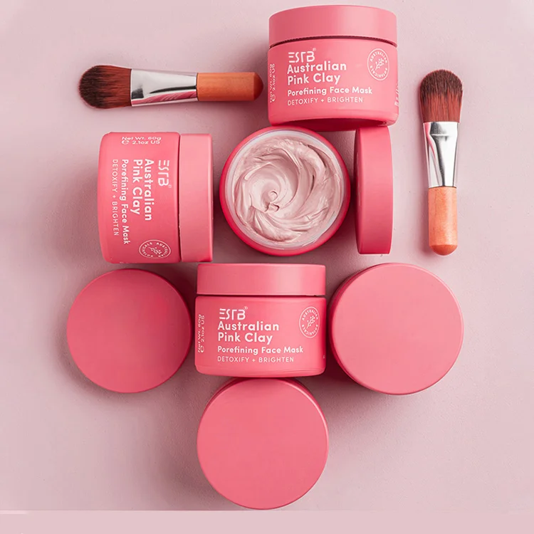 Amazon Top Sell Turmeric Pink Rose Face Mud Clay Mask Facial Mask Spa Quality Pore Reducer for Acne Natural Skincare Mud Mask