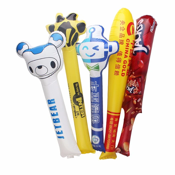 Inflatable Customize Printing Promotional PE Inflatable Cheering Stick/Thunder stick/ bang bang for football fan stick