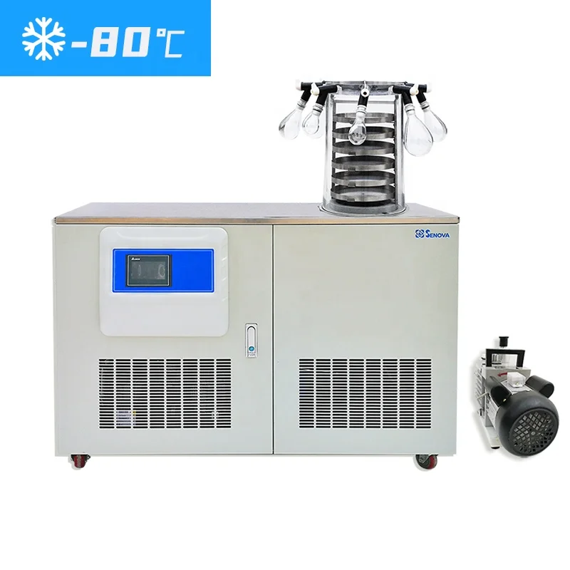 6Kg -80C Programmable Thermostatic Heating Manifold Lab Cryogenic Vacuum Freeze Dryer