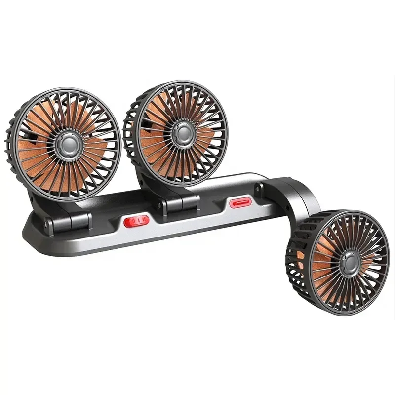 Car Three heads  fan 12/24V usb automotive ventilation fan blower Adjust the direction 360 degrees Silent turbofan Strong wind