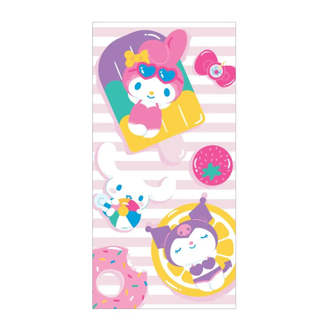Factory Anime Quality Sanrioed kitty cat beach towel Cartoon Printing Coral Fleece Summer Large Beach Towel Blanket wholesale