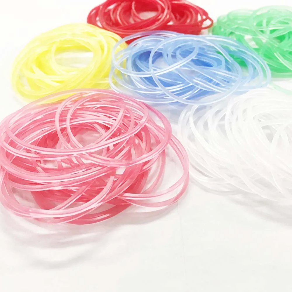 High quality flat yellow elastic color customizable rubber band