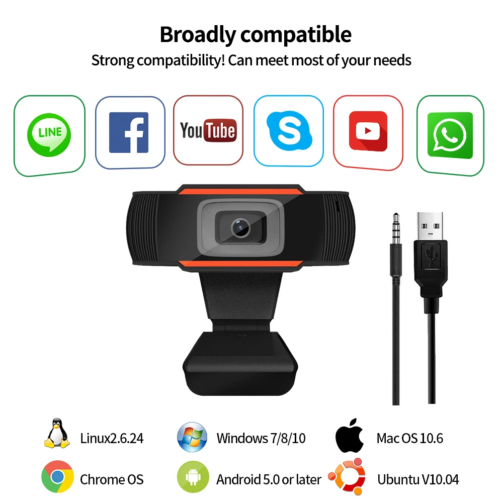  720P веб-камера для компьютера высокой четкости ПК USB видео в формате HD камера Бесплатный драйвер веб-камеры с