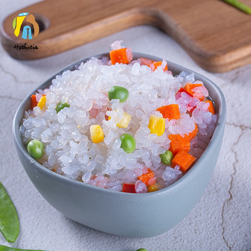 Customized Private Label Konjac Rice High Dietary Fiber Low Carb Shirataki Rice Instant Rice