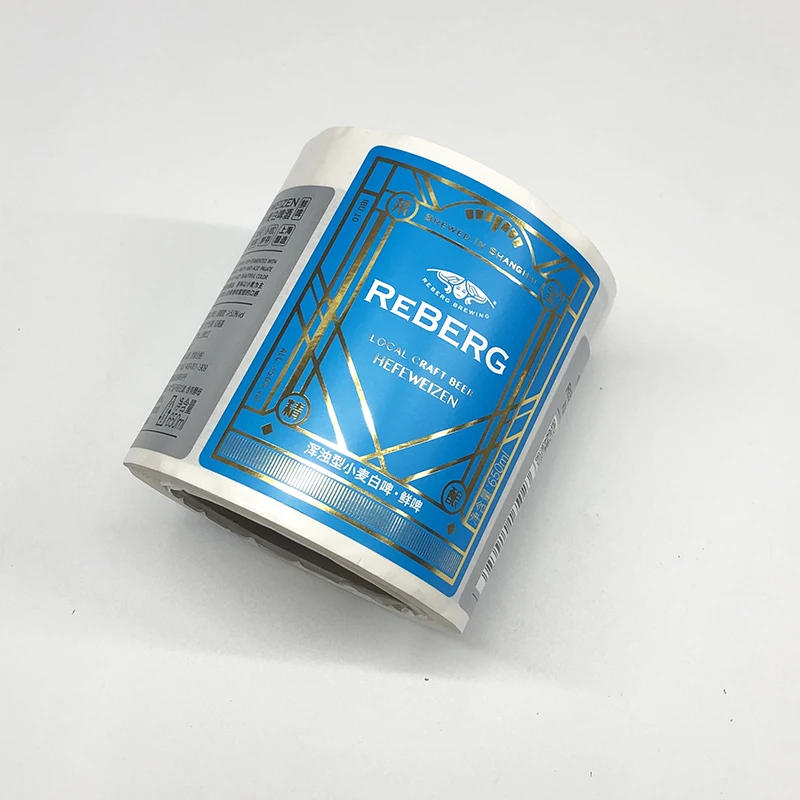 Custom Logo Sticker Gold Custom Roll Logo Luxury Waterproof Vinyl Sticker Gold Foil Vial Bottle Packaging Roll Labels Stickers