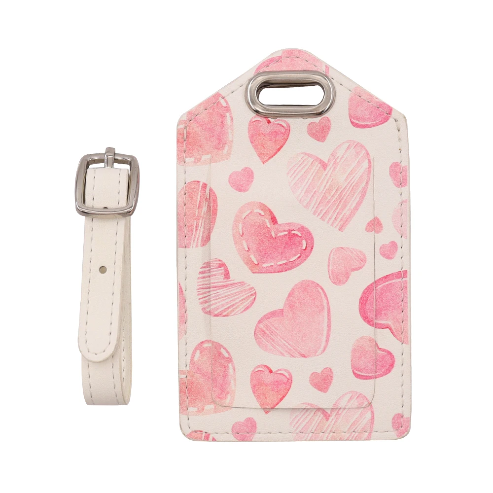 OEM Custom LOGO Printed Name Logo Soft PU Leather Luggage Tag Label Bag Pendant Handbag Portable Travel Name ID Address Tag