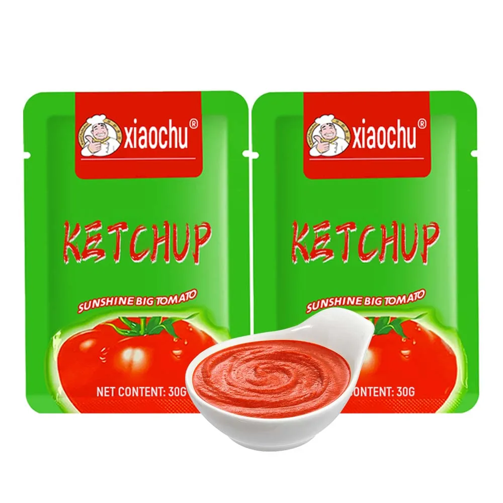 Wholesale hot sale ketchup in dishes high quality Brix 22%-28% delicious Natural red Tomato Ketchup