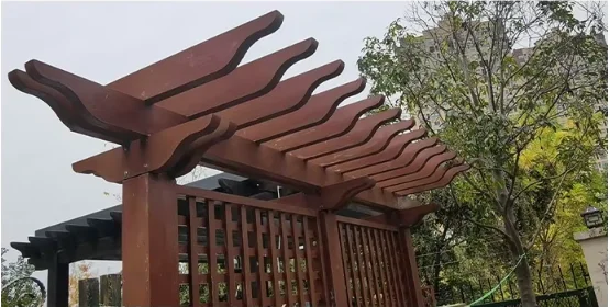 Light Steel Structure Retro Garden Pavilion Outdoor Courtyard Corridor Aluminum Alloy Grain Rack Decorative Feature Product