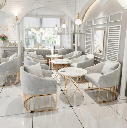 Leisure Nordic Sales Office Negotiating Tables And Chairs Combination Tea Shop Cafe Lounge Reception Sofa