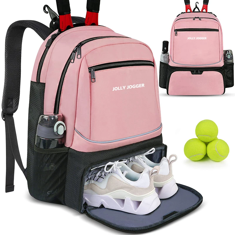 2 Rackets Tennis Backpack for Women Badminton Squash Pickleball Paddles Large Tennis Bag