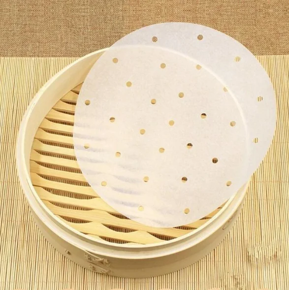 Steamer Paper Does not Stick to Household Round Disposable Food Grade Oil Paper Pad